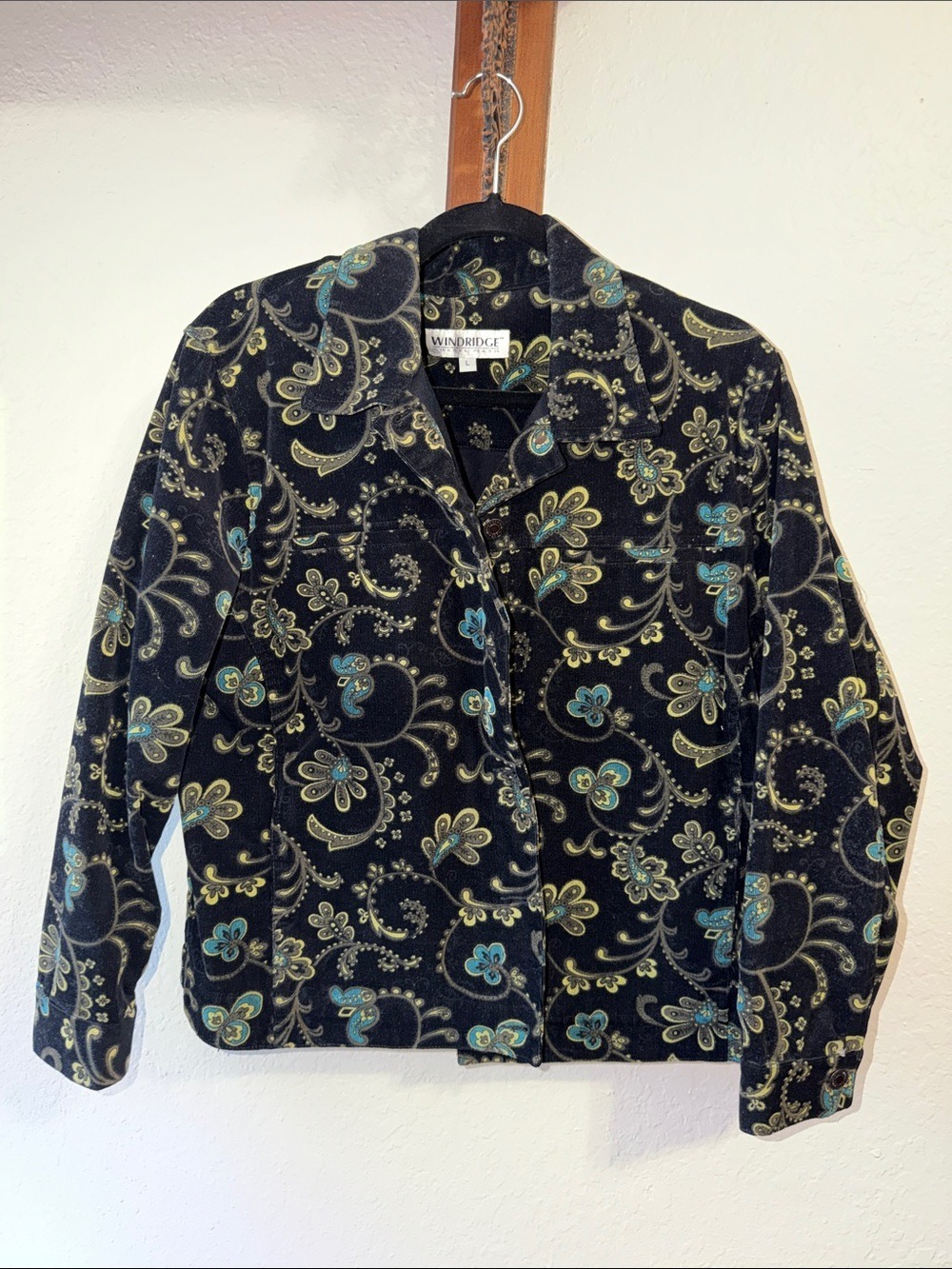 Vintage Corduroy Floral Paisley Jean Jacket cottagecore granny grandma